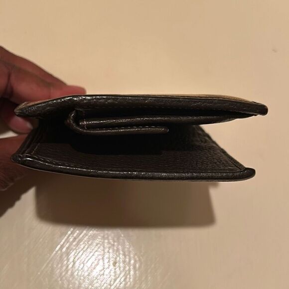 Gucci GG Canvas Bifold Wallet Classic Brown Monogram Logo Print Leather Trim - Picture 9 of 11